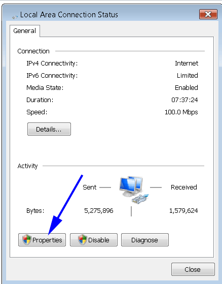Click Properties