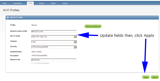 Update and click Apply