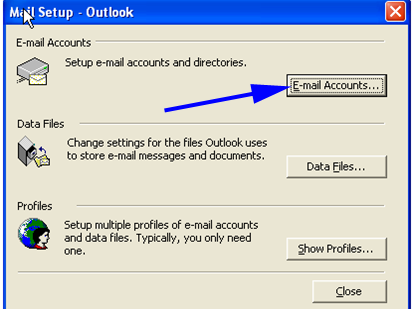 002_outlook_2003 Select E-mail Accounts