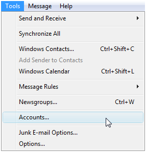 Tools then Accounts