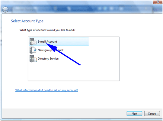 Select E-mail Account