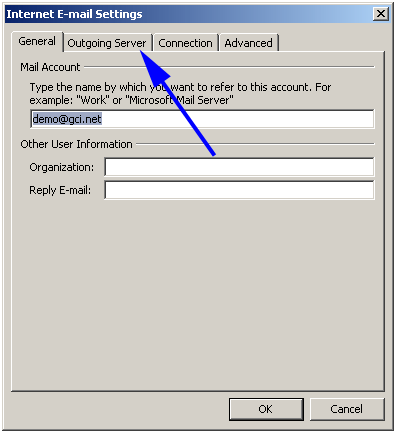 006_outlook_2003 Select Outgoing Server Tab