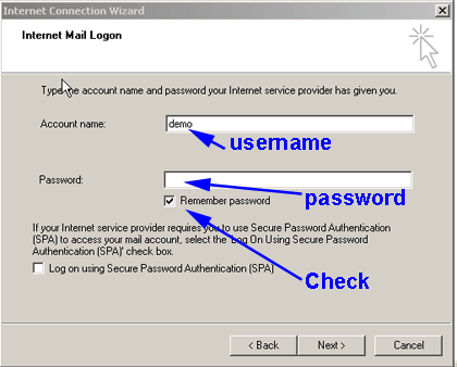 Usename and Password