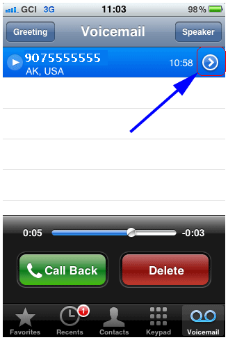Message Info button