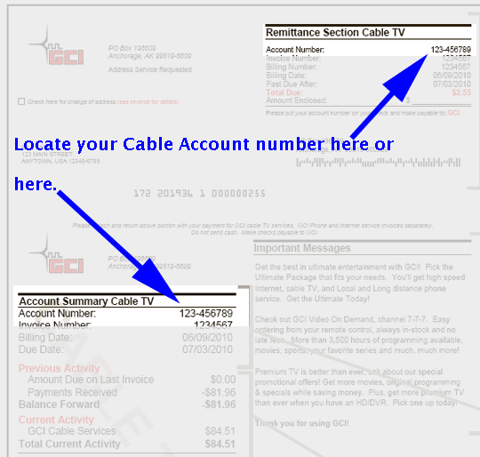 paper invoice cable acct cable invoice
