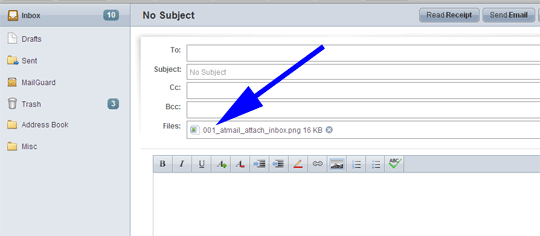 Attachment on email