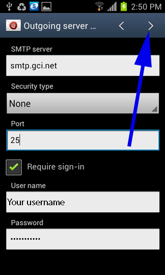 Outgoing Server Settings