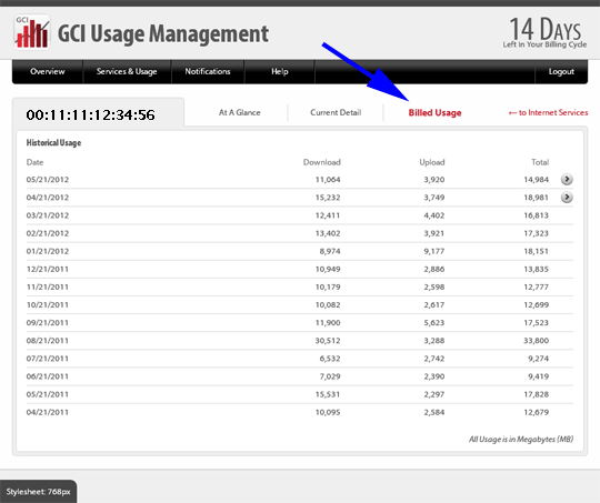 006e_history Billed Usage Link