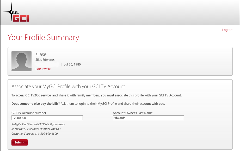 TV account association