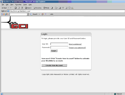 Log in Screen