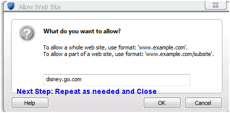 Add Allowed Site